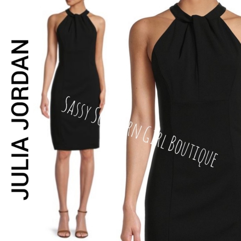 Julia Jordan Sleeveless Black Sheath Dress JJ38387 Size 10